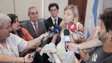 La fiscal Rubéolo, junto a sus pares Camporini y Fernández Busy