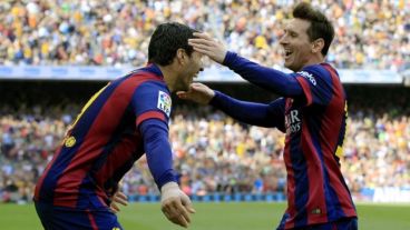Messi y Suárez, goleadores de la tarde en el Barsa.