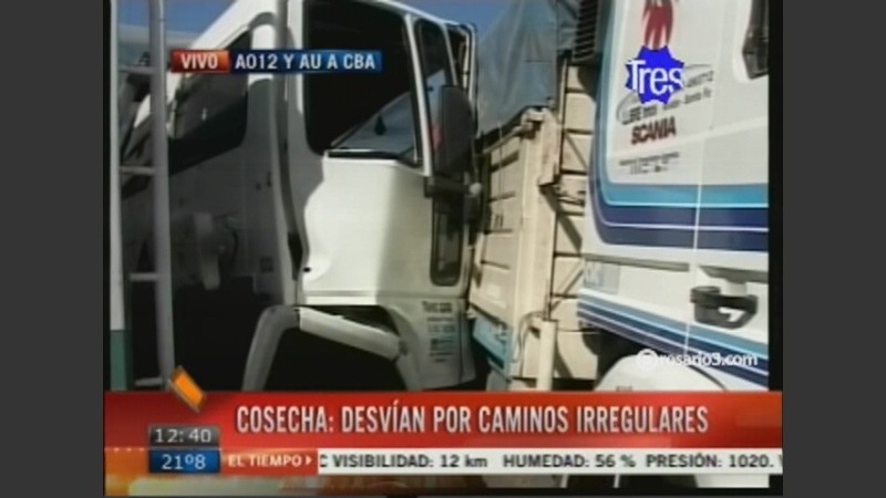 Los camiones circulan con mayor frecuencia en época de cosecha gruesa.