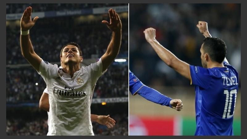 Hernández festeja su gol en Madrid; Carlitos, la clasificación en Francia.