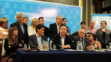 Los dirigentes del peronismo en el Congreso Nacional.