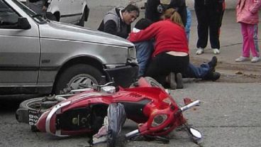 En la mayoría de los choques con lesionados interviene al menos una moto.