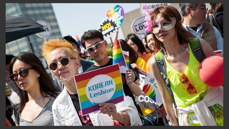 Lesbianas, gays, bisexuales y transexuales participaron del evento.