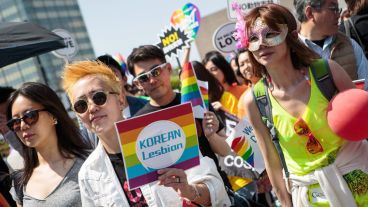 Lesbianas, gays, bisexuales y transexuales participaron del evento.