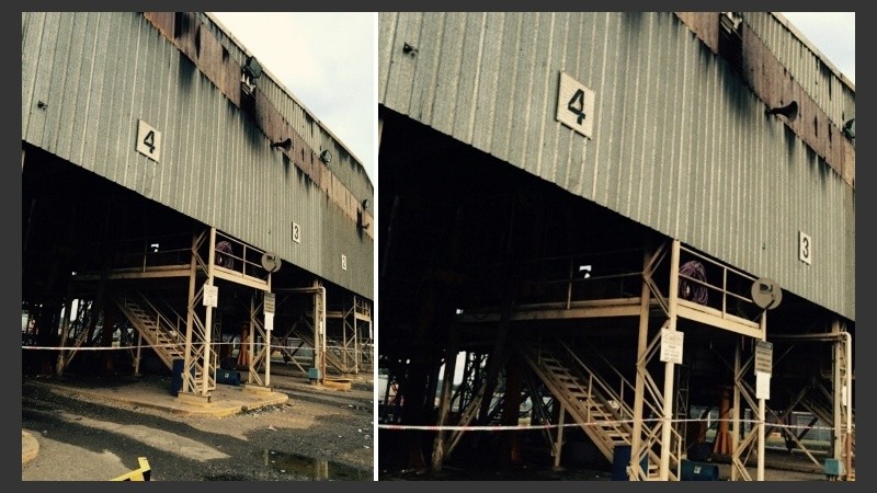 Las huellas de una noche violenta.