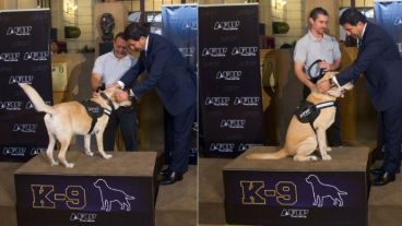 Entre los homenajeados estaba “Caco”, el primer perro entrenado que detectó droga en el Aeropuerto de Ezeiza.