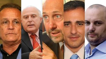 Los cinco candidatos a gobernador en las generales del 14 de junio.