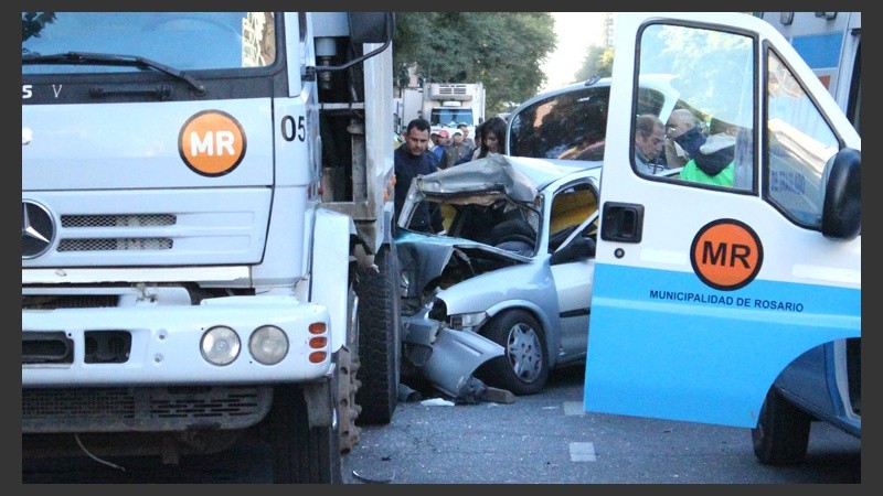 La escena del choque. 