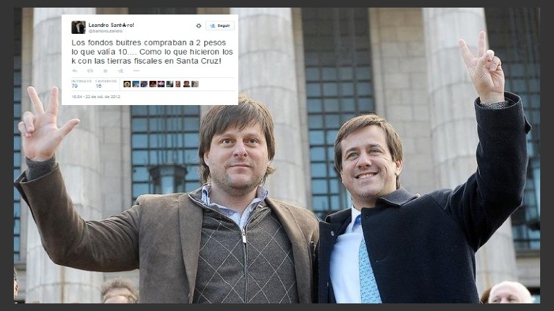 La flamante fórmula Recalde-Santoro y un tuit de hace poco tiempo.