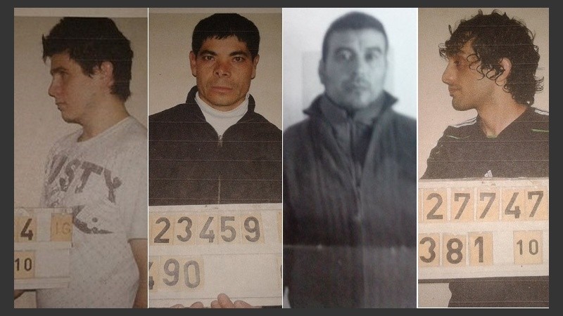 Los rostros de los cuatro presos que se fugaron. 