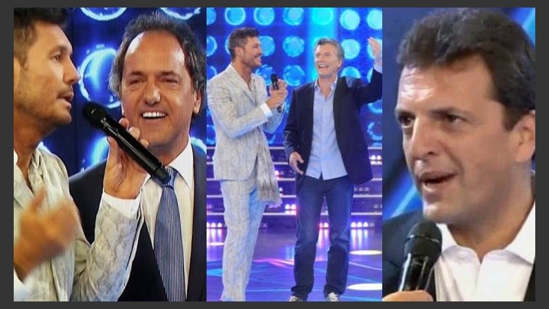 Scioli y Massa alentaron el desembarco de Marcelo Tinelli a la presidencia del fútbol argentino.