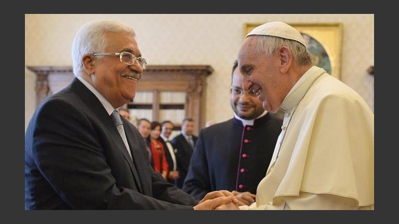 El Papa con Mahmud Abbas este sábado.