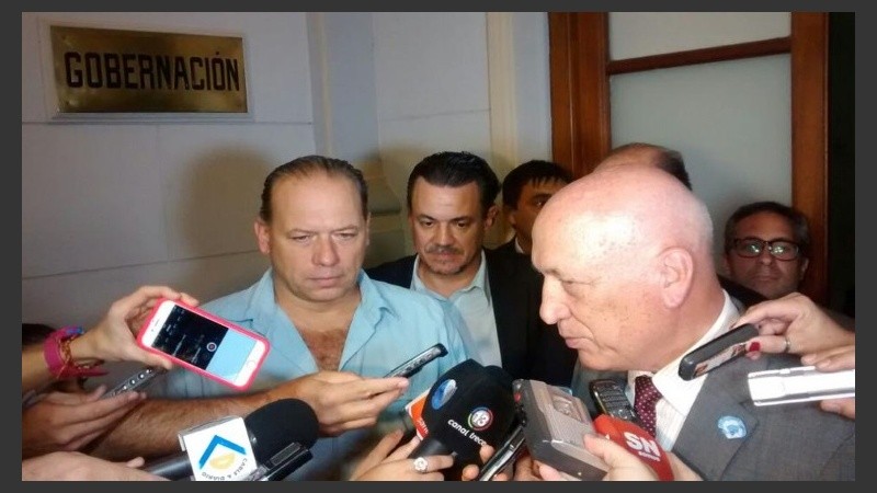 Berni y Bonfatti al término de la reunión en Santa Fe.