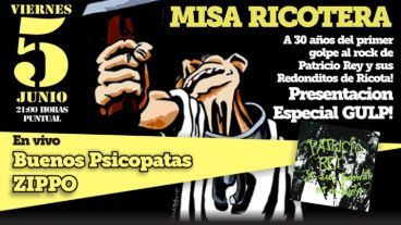 Misa Ricotera, a las 21 Misa Ricotera en Teatro Vorterix (Salta y Cafferata),