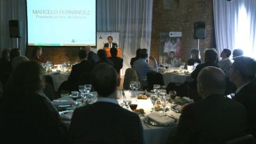 Un momento del almuerzo de este lunes.