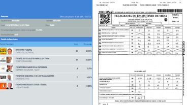 En la mesa 5485 Lifschitz sacó 82 votos pero en la web se leyó cero.