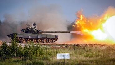 Un tanque fue probado en el parque Patriota de las Fuerzas Armadas Rusas.