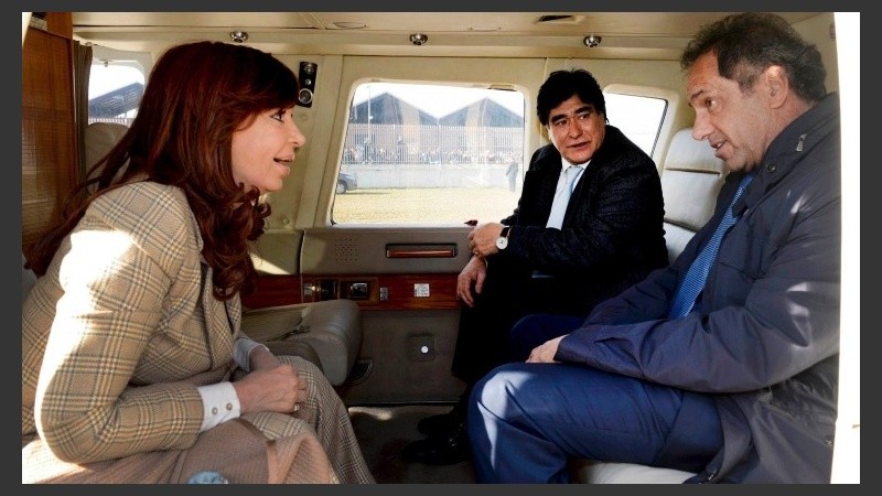 Cristina y sus candidatos, Scioli y Zannini.