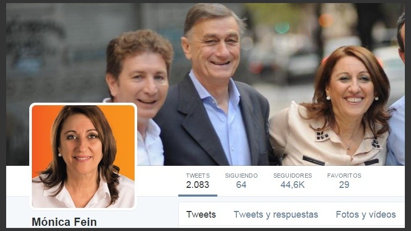 La portada de la cuenta de Twitter de Mónica Fein. 