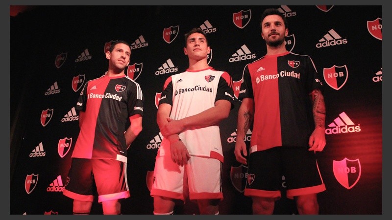 Maxi, Ponce y Scocco en la presentación este miércoles.