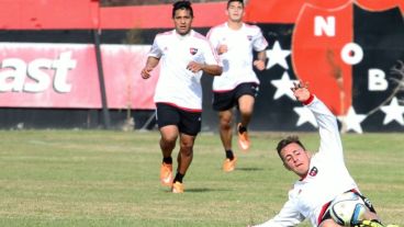 Escenas del entrenamiento de ayer.