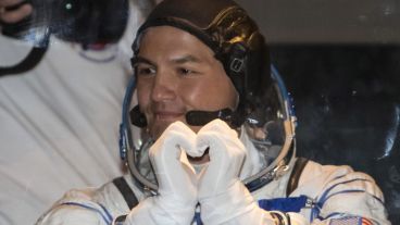 El astronauta de la NASA, Kjell Lindgren, minutos antes de partir. (EFE)