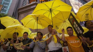Manifestantes en Hong Kong pidieron por la libertad de seis activistas. (EFE)