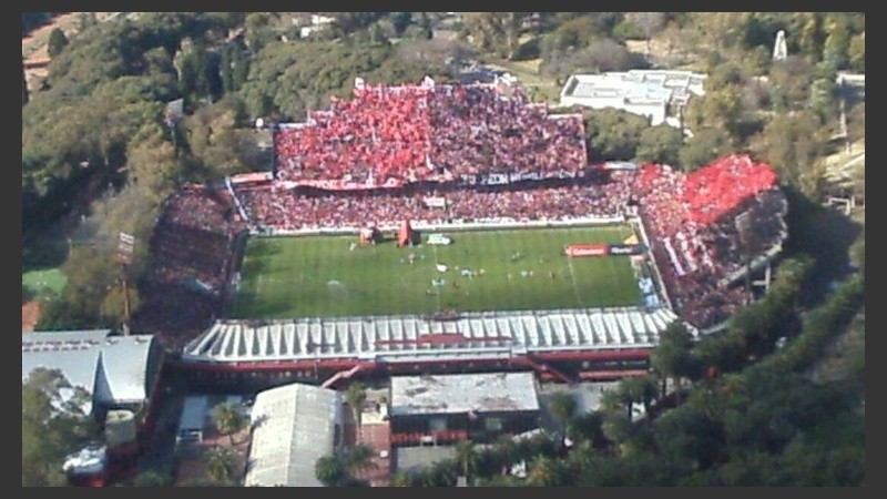 Así se vio el estadio Marcelo Bielsa desde el aire.
