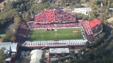 Así se vio el estadio Marcelo Bielsa desde el aire.