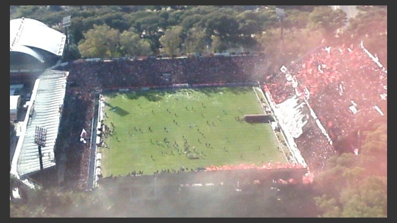 Así se vio el estadio Marcelo Bielsa desde el aire.