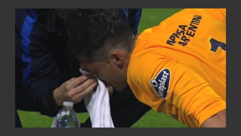 Caranta fue atendido tras el golpe.