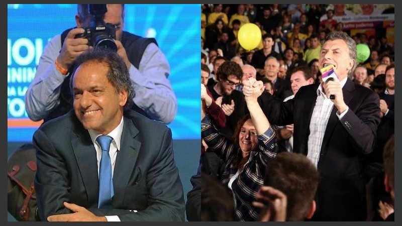 Scioli y Macri, dos de los principales candidatos que hicieron sus actos.