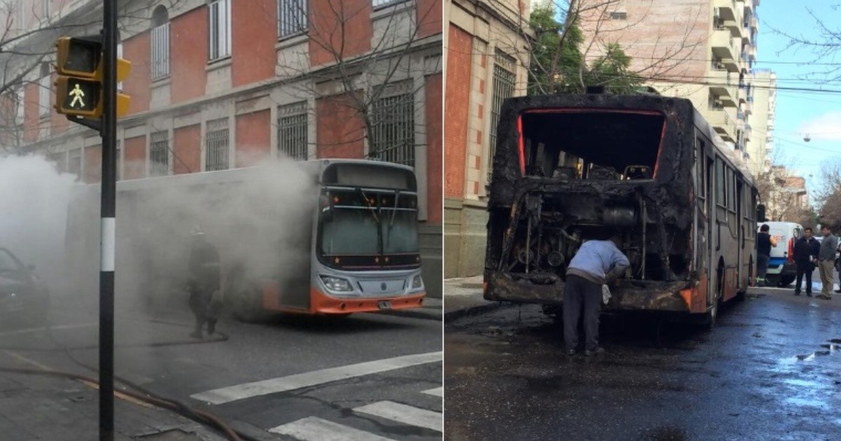 Se prendió fuego un colectivo en pleno centro | Rosario3