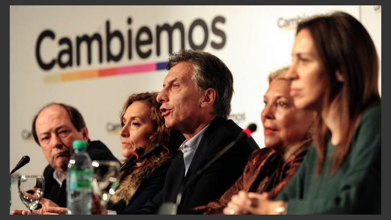 Los referentes de Cambiemos dieron una conferencia de prensa este lunes.