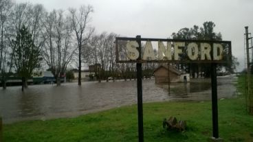 Sanford es la comuna más afectada de Santa Fe por el temporal.