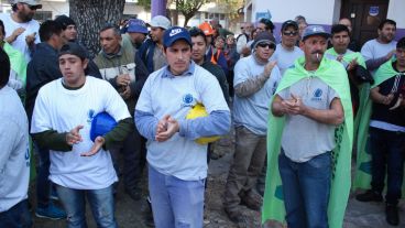 Trabajadores de la construcción marcharon para pedir justicia por el arquitecto Sandro Procopio. (Alan Monzón/Rosario3.com)