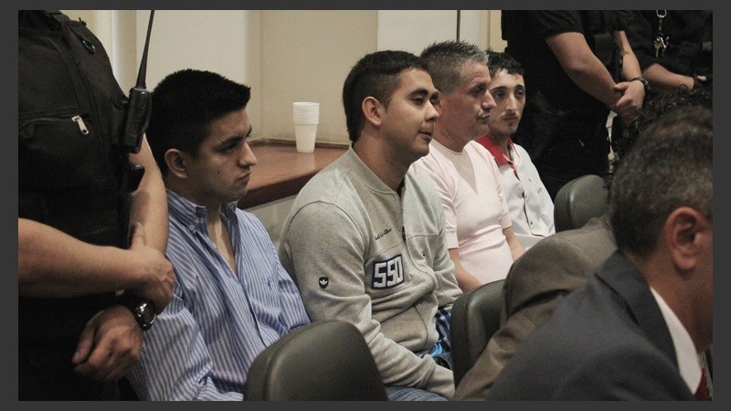 Los cuatro condenados presentes en la lectura del fallo.