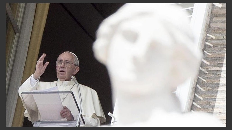 El Papa este domingo durante el rezo del Ángelus.