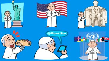 Algunos de los emoticones que conmemoran la visita del Papa Francisco a los Estados Unidos
