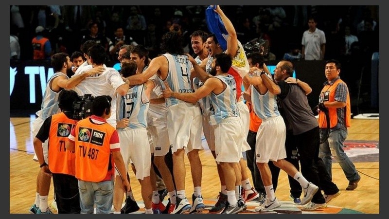 La alegría y emoción de los muchachos argentinos. 