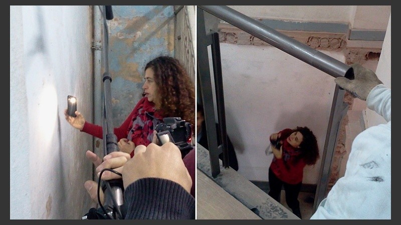 Buzaglo, arquitecta especializada en derechos humanos y memoria, durante la obra en el ex SI.