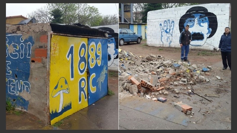 El antes y después de la demolición.