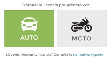 La web para hacer el curso ofrece dos opciones: motos o autos.