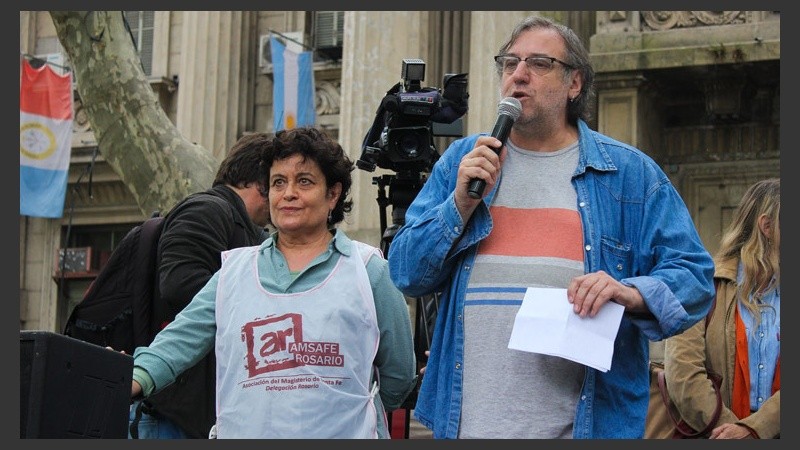 El secretario general de Amsafé Rosario, Gustavo Teres: 