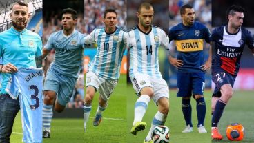 Otamendi, Agüero, Messi, Mascherano, Tevez y Pastore, los nominados.