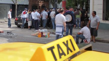 Una manifestación de los peones de taxi, que arrancan el año con un nuevo paro.
