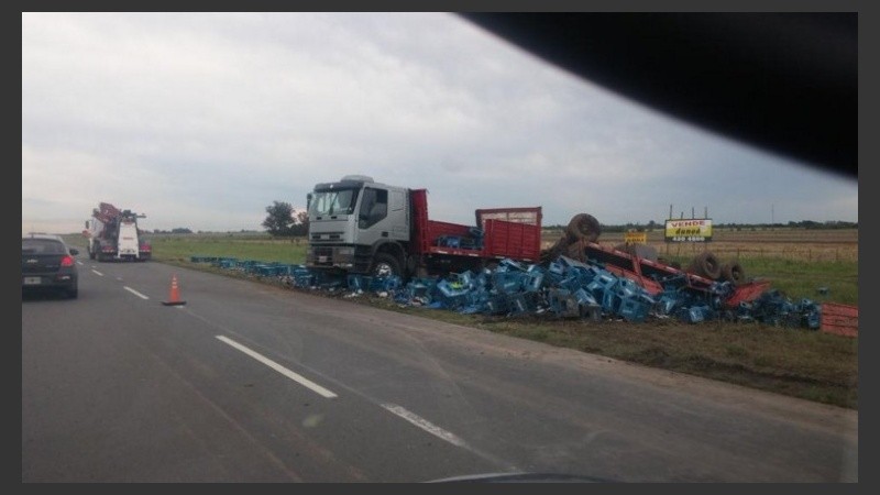 Una imagen del camión despistado. 