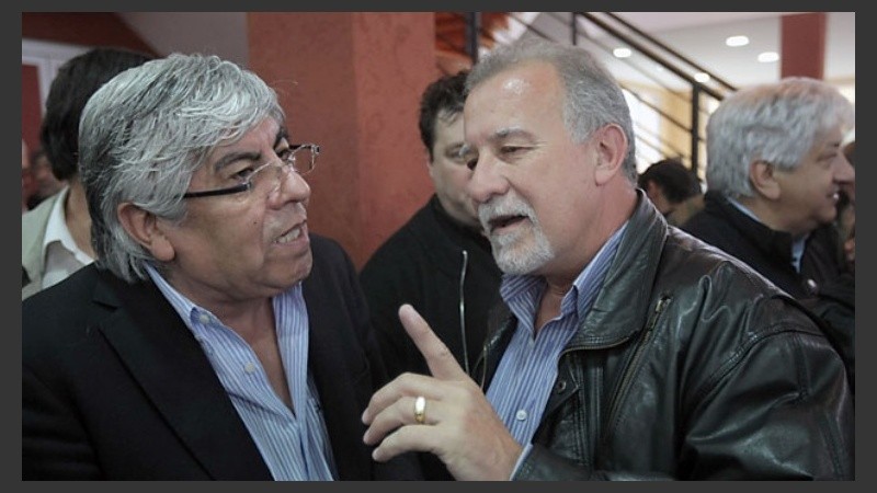 Moyano y Plaini, unidos en el reclamo contra el gobierno.