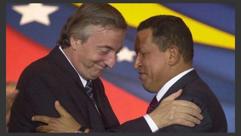 Néstor Kirchner y Hugo Chávez durante la IV Cumbre de las Américas.