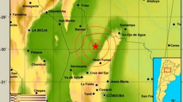 El mapa que muestra el temblor.